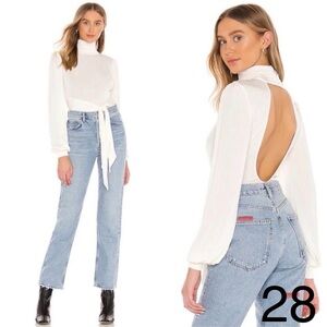 Free People Ivory Blouse with Open Back